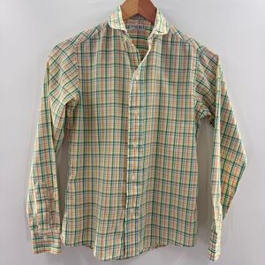 Ms SERO Vintage Superfine Poplin Rainbow Colored Plaid Button Down Shirt Size 6